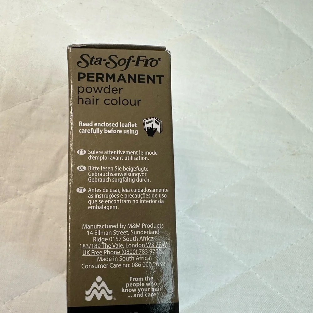 Sta-Sof-Fro Permanent Powder Hair Color Brown Black No Ammonia Cover White Hair